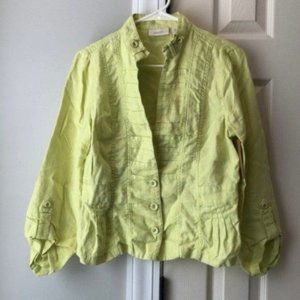 Chicos Military Style Roll Tab Light Weight Jacket